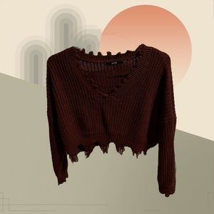 Zaful distressed knit sweater
